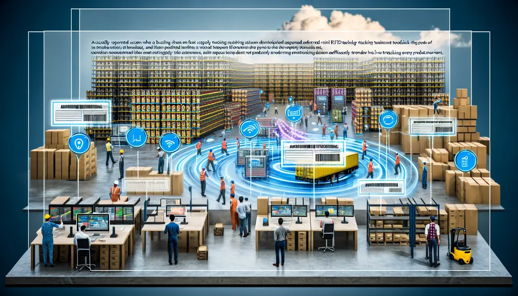 Ambiente de cadeia de suprimentos alimentícios com tecnologia RFID.