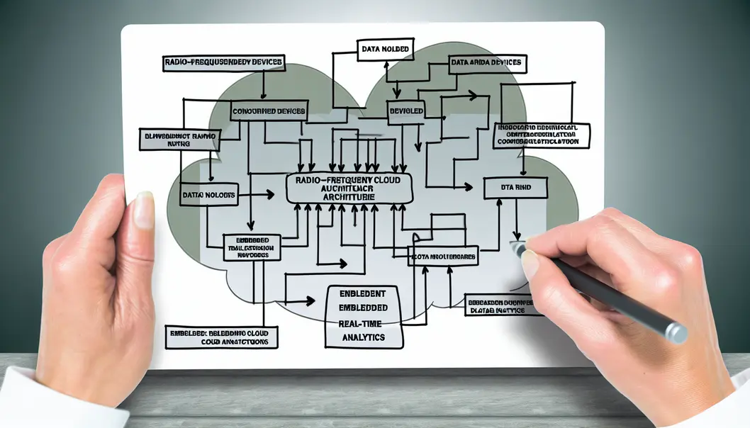Diagrama de arquitetura na nuvem para configuração de dispositivos RFID.
