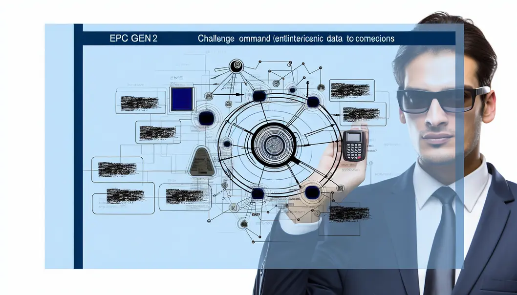 Diagrama do comando desafio EPC Gen2 em ação.
